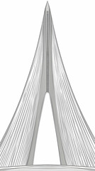 Wall Mural - Cable-Stayed Bridge Illustration