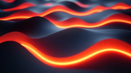 Fototapete - Abstract glowing curves on dark textured surface