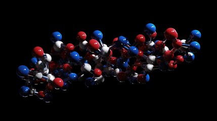 Poster - Molecular Structure: A 3D Rendering of a Complex Chemical Compound