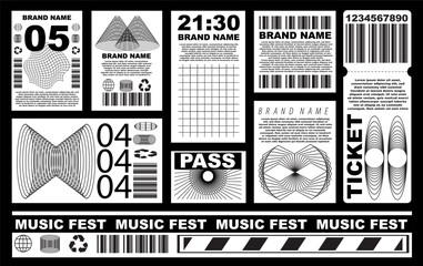 brutalism banner template set. event music poster set. digital promotion design for social media. st