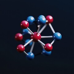 Poster - Abstract Molecular Structure: A 3D Rendering of a Complex Chemical Compound