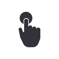 Poster - Finger cursor solid icons, minimalist vector illustration ,simple transparent graphic element .Isolated on white background