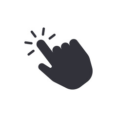 Poster - Finger cursor solid icons, minimalist vector illustration ,simple transparent graphic element .Isolated on white background