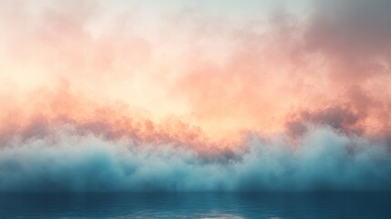 Wall Mural - serene sunset cloudscape over calm ocean waters