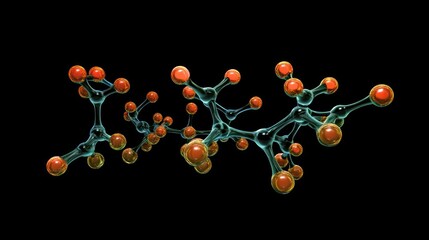 Poster - Molecular Structure: A 3D Rendering of a Complex Chemical Compound