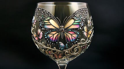 Hand-painted Butterfly Wine Glass: A Masterpiece of Glass Art