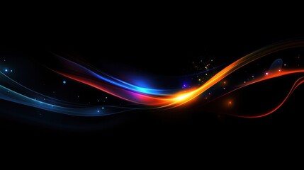 Poster - Abstract Wavy Lines with Glowing Effects