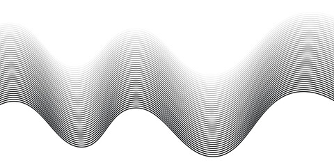 Poster - Abstract Black Waves Lines Background Vector Illustration