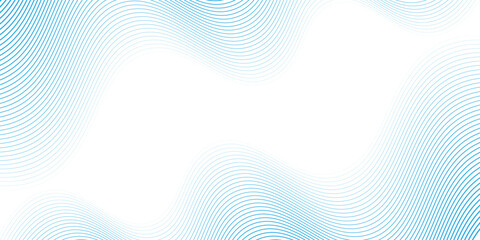 Poster - Abstract Blue Wavy Lines on White Background