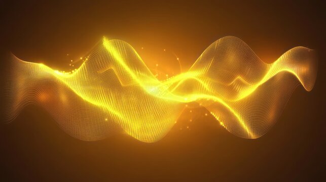 Golden wavy lines moving across the frame. Abstract background for presentations, design, and motion graphics