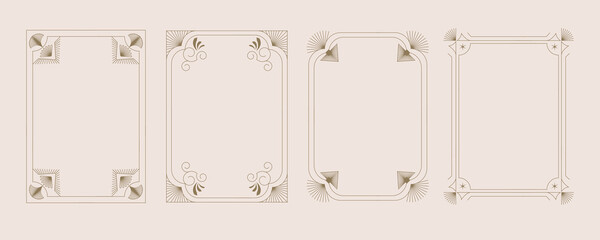 Wall Mural - vintage deco frame and border. abstract decoration for vertical design
