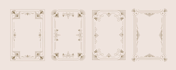 Wall Mural - vintage deco frame and border. abstract decoration for vertical design