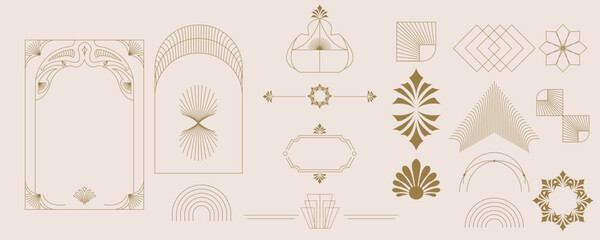 Wall Mural - vintage deco frame and border. abstract decoration element object