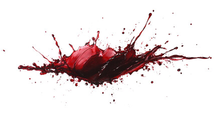 Leinwandbilder - A vibrant red liquid explodes across a completely black background in a dynamic and energetic splash.