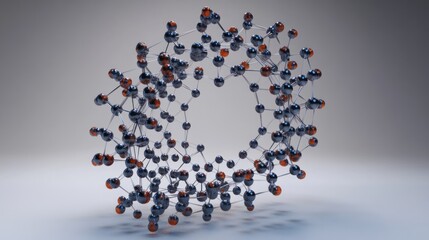 Poster - Abstract Molecular Structure: A 3D Rendering of Interconnected Atoms