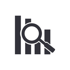 Poster - Data analytics solid icons, minimalist vector illustration ,simple transparent graphic element .Isolated on white background