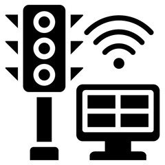 Poster - Smart Traffic Management Solid Black Icon