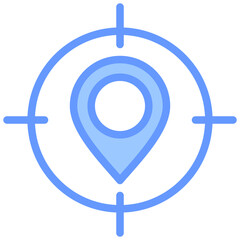 Poster - Location Accuracy Lineal Blue Icon