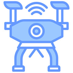 Poster - Autonomous Drone Lineal Blue Icon