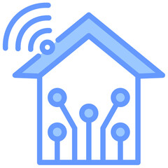 Poster - Smart Home Lineal Blue Icon