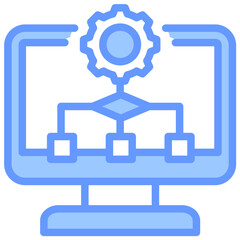 Poster - Algorithm Development Lineal Blue Icon