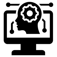 Poster - Cognitive Computing Solid Black Icon