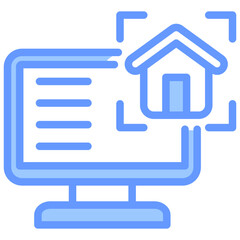 Poster - Virtual Model Lineal Blue Icon