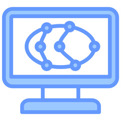 Poster - System Simulation Lineal Blue Icon