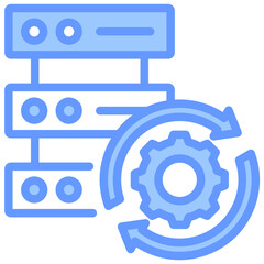 Poster - Data Synchronization Lineal Blue Icon