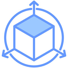 Poster - 3D Visualization Lineal Blue Icon