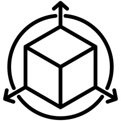 Aufkleber - 3D Visualization Outline Icon