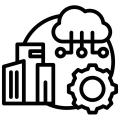 Poster - Industrial Iot Outline Icon