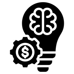 Aufkleber - Business Intelligence Solid Black Icon