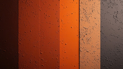Aufkleber - Textured wall panels in warm colors like orange, brown, and gray create modern aesthetic. surface features unique, rough texture that adds depth and interest
