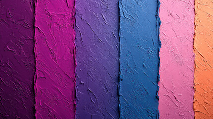 Aufkleber - Textured paint swatches in vibrant colors including pink, purple, and blue. rich hues create visually appealing gradient effect, perfect for artistic projects