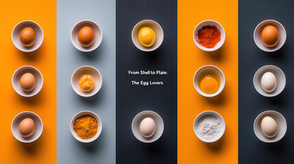 Poster - From shell to plate, this vibrant collage showcases various eggs and ingredients, celebrating versatility of eggs in cooking. Perfect for food enthusiasts