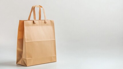 Wall Mural - eco-friendly brown paper bag - sustainable packaging concept on white background