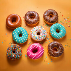 Wall Mural - Assorted Donuts Delight