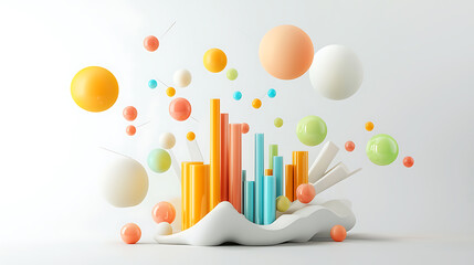 Poster - Dynamic data visualization insights modern office graphic design minimalistic setting aesthetic viewpoint conceptual representation
