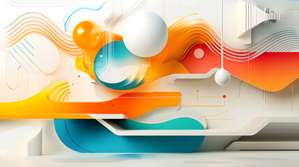 Poster - Dynamic abstract art composition digital space graphic design contemporary aesthetic exploration