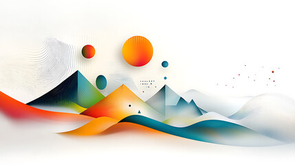 Poster - Vibrant abstract landscape art imaginative terrain digital illustration creative space aesthetic viewpoint