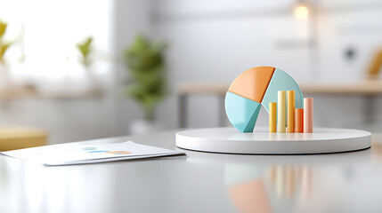 Poster - Business growth analysis modern office infographic display bright environment close-up view visualizing data trends