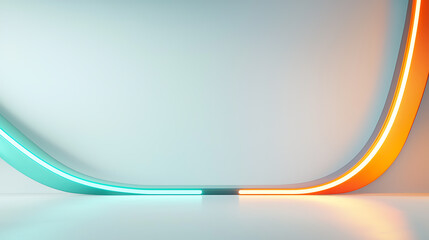 Poster - Dynamic colorful curves modern space digital art minimalist interior eye-level abstract design concepts