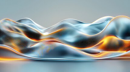 Fototapete - Flowing waves of light abstract studio setting digital art modern aesthetic close-up futuristic design concepts
