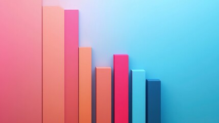 Poster - a vibrant bar chart displaying an upward trend against a soft blue gradient background.