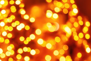 Poster - Soft Glowing Bokeh Lights in Warm Orange and Yellow Hues