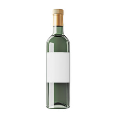 Poster - A single green glass bottle with a blank white label stands against a black background, showcasing its design and packaging potential.