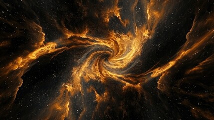 illustrate an abstract representation of a cosmic nebula, with swirling gases and stars in deep spac