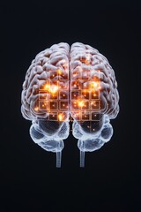 Poster - Abstract brain filled with glowing Sudoku grids forming complex networks