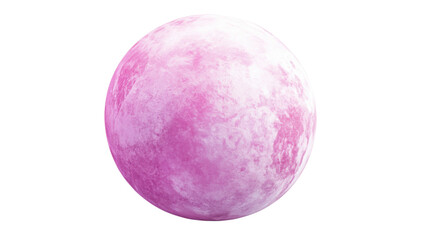 Pink planet on transparent background